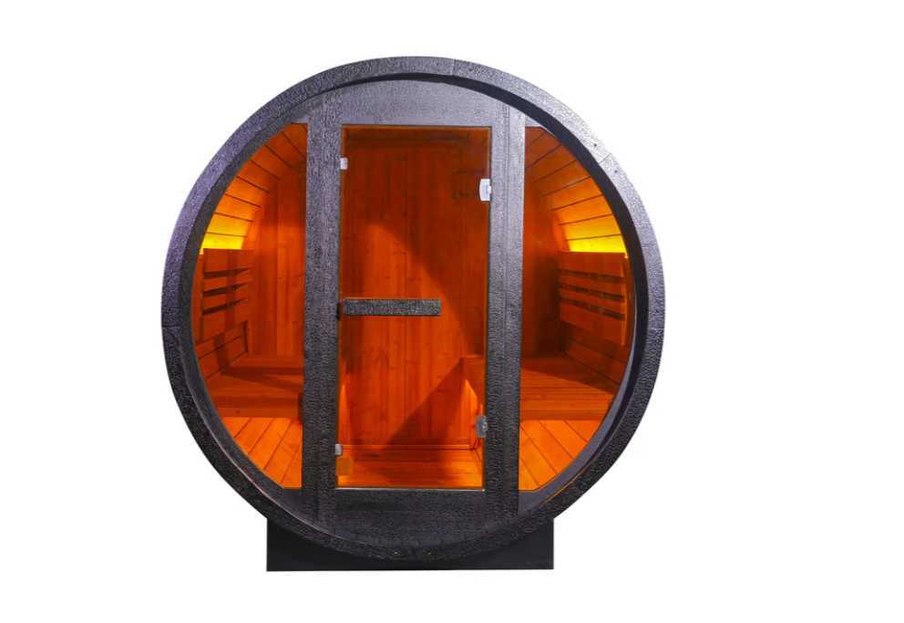 AthleteX 4 Person Black Traditional Barrel Steam Sauna-AthleteX Recovery